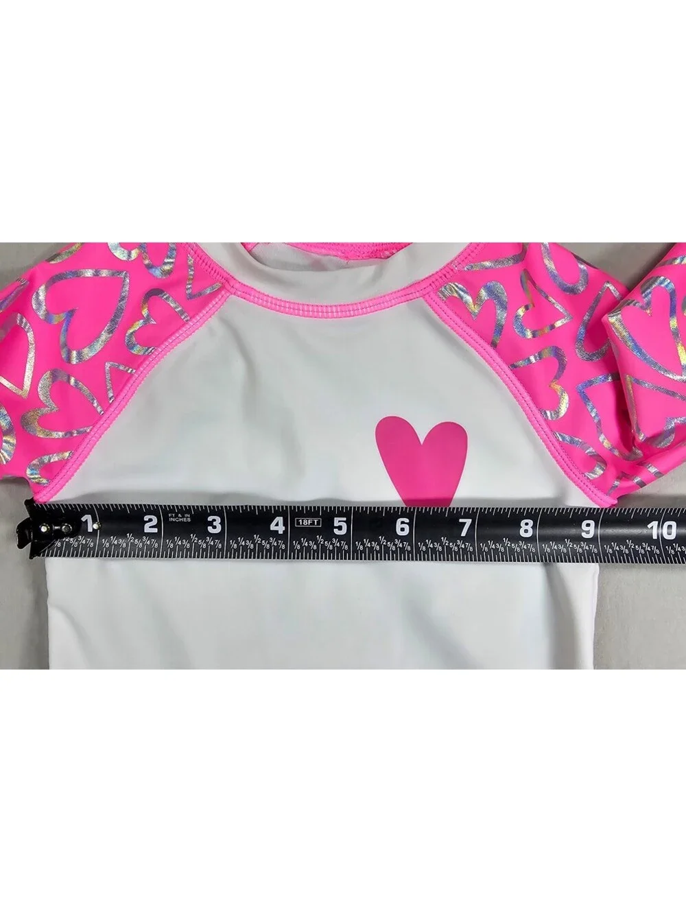 Banana Boat Baby Rash Guard with Heart Design. Size 12M